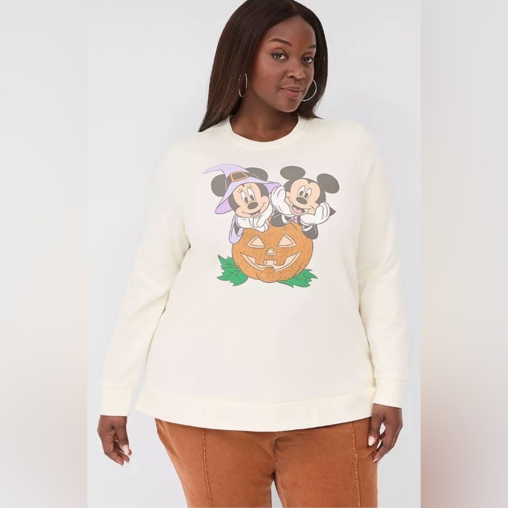 Disney's Mickey And Friends Fleece Sweatshirt Fall Pumpkin
Embellished Crewneck